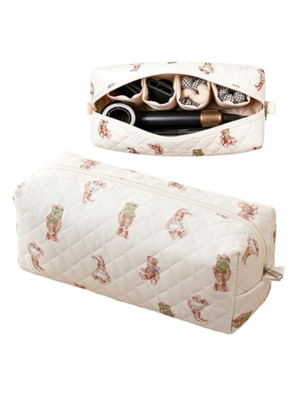 Quilted Cotton Hair Tool Travel Bag Case for Hair Dryer Curling Iron